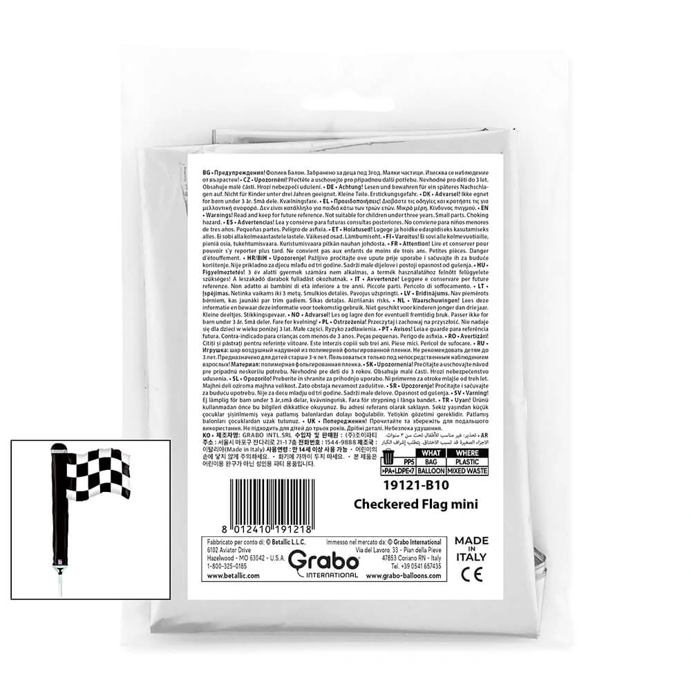 Fóliový balónek MINI Cílová vlajka 35cm