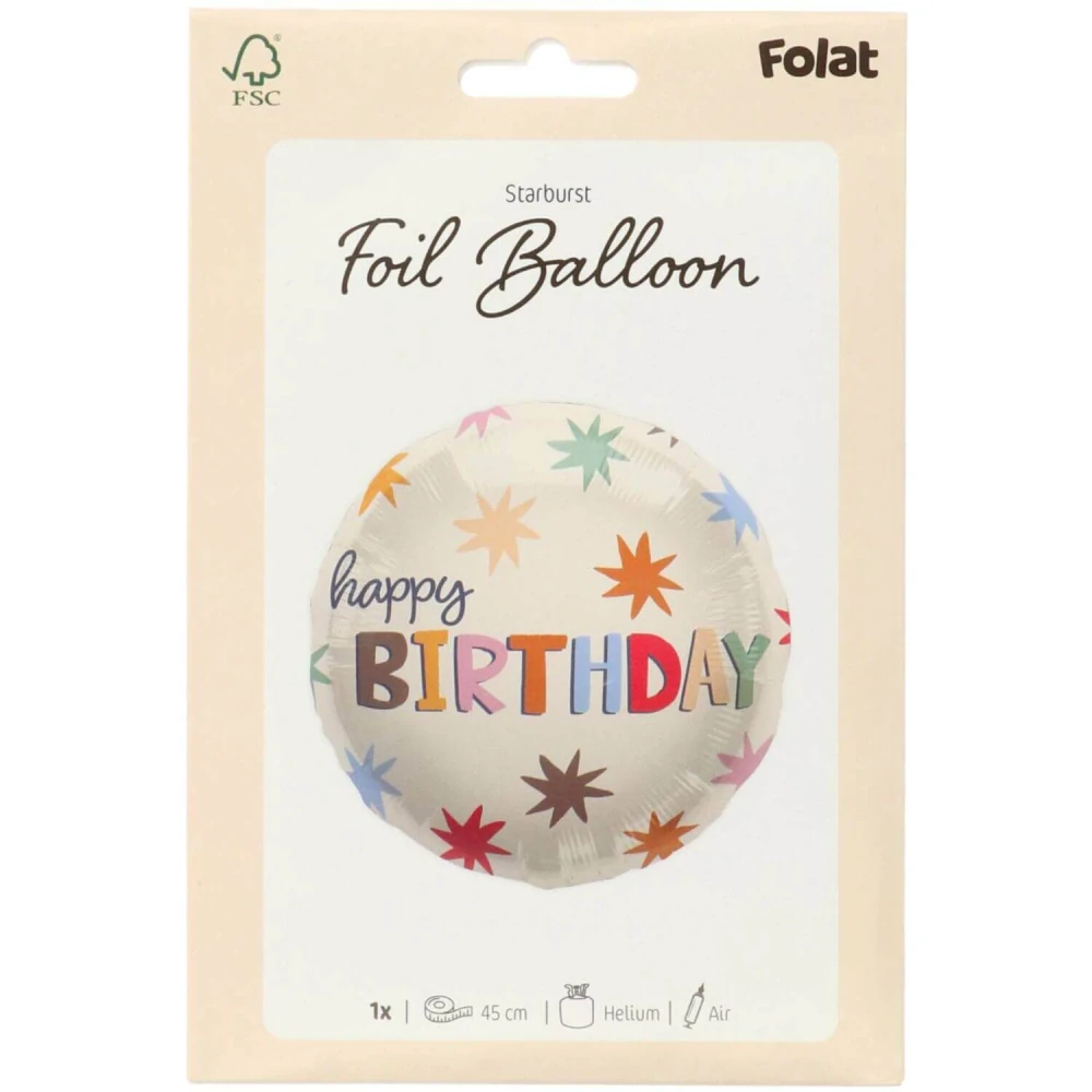 Fóliový balónek HB Barevné hvězdy 45 cm