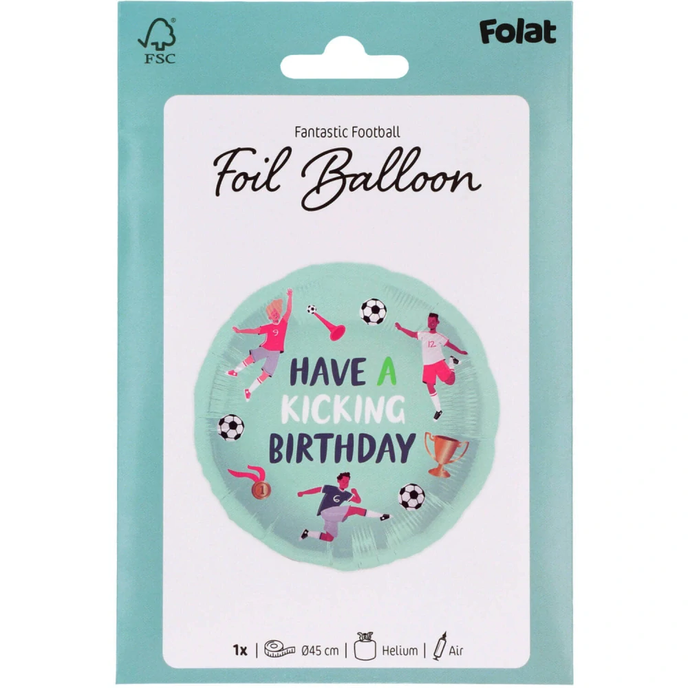 Fóliový balónek Have a Kicking Birthday fotbal 45 cm