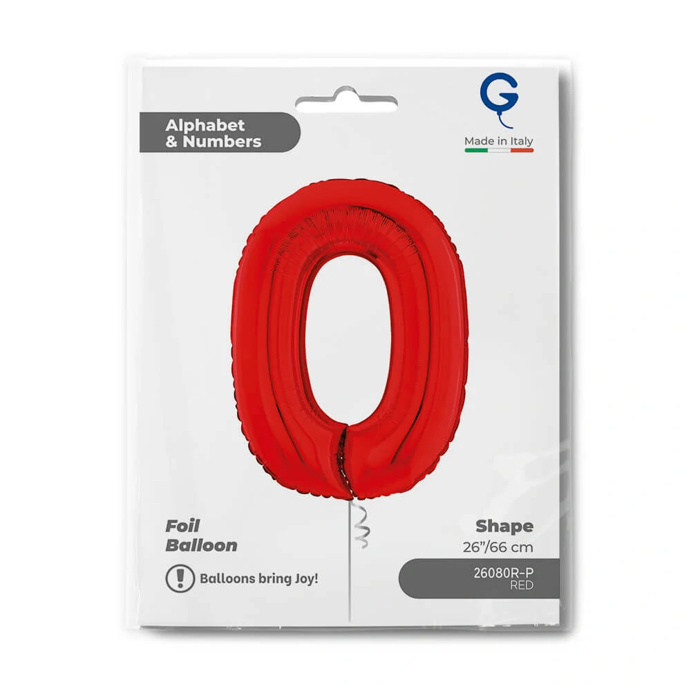 Fóliová číslice Červená 0 - 66 cm