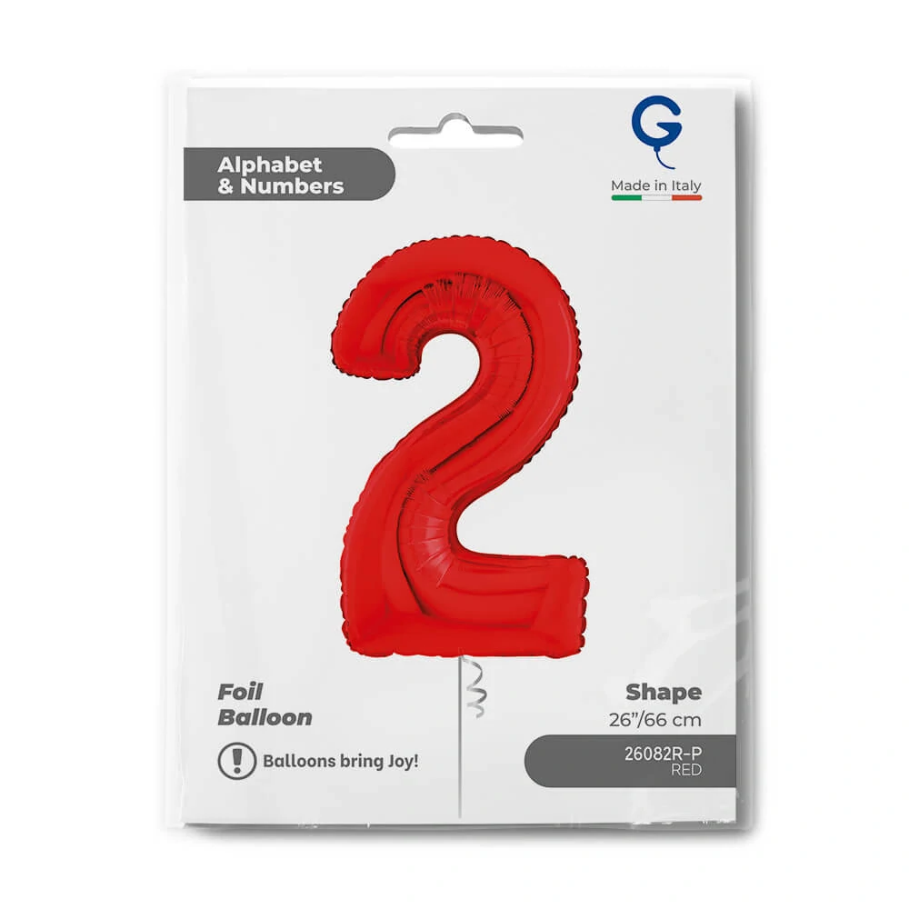 Fóliová číslice Červená 2 - 66 cm
