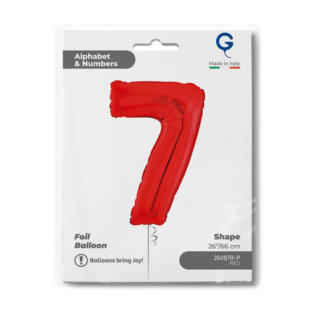 Fóliová číslice Červená 7 - 66 cm