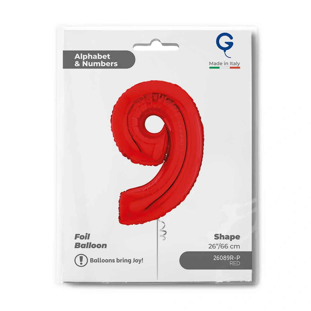 Fóliová číslice Červená 9 - 66 cm