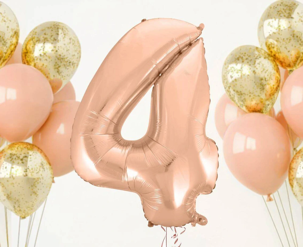 Fóliová číslice rosegold 4 - 92 cm