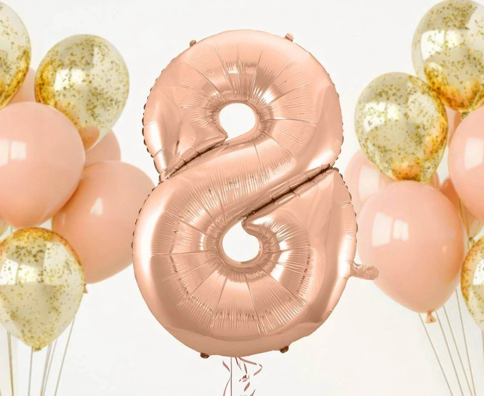 Fóliová číslice rosegold 8 - 92 cm