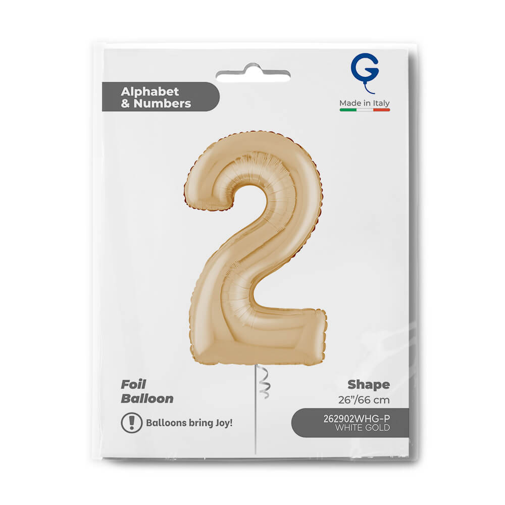Fóliová číslice světle zlatá 2 - 66 cm
