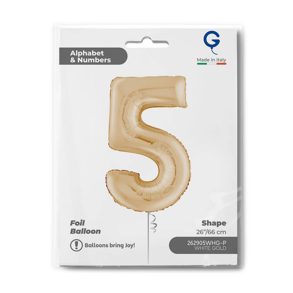Fóliová číslice světle zlatá 5 - 66 cm