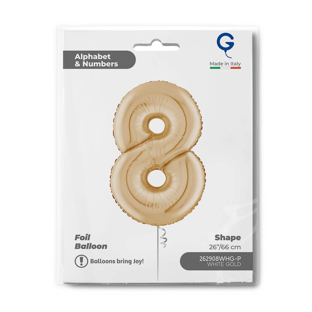 Fóliová číslice světle zlatá 8 - 66 cm