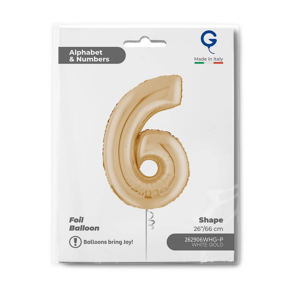 Fóliová číslice světle zlatá 6 - 66 cm