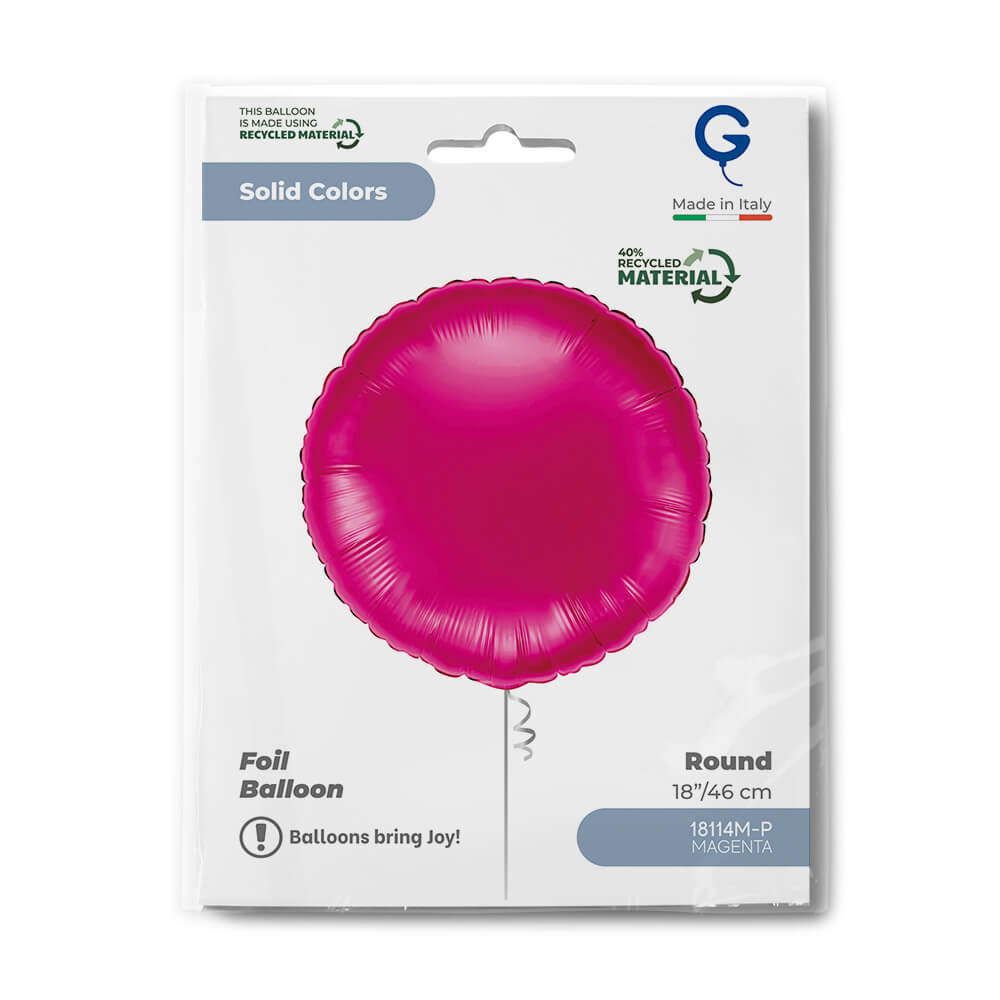 Fóliový balónek Kruh magenta 46 cm