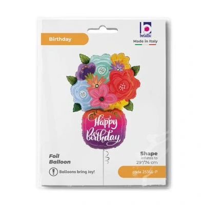 Fóliový balónek Květiny ve váze HB 29, 74 cm