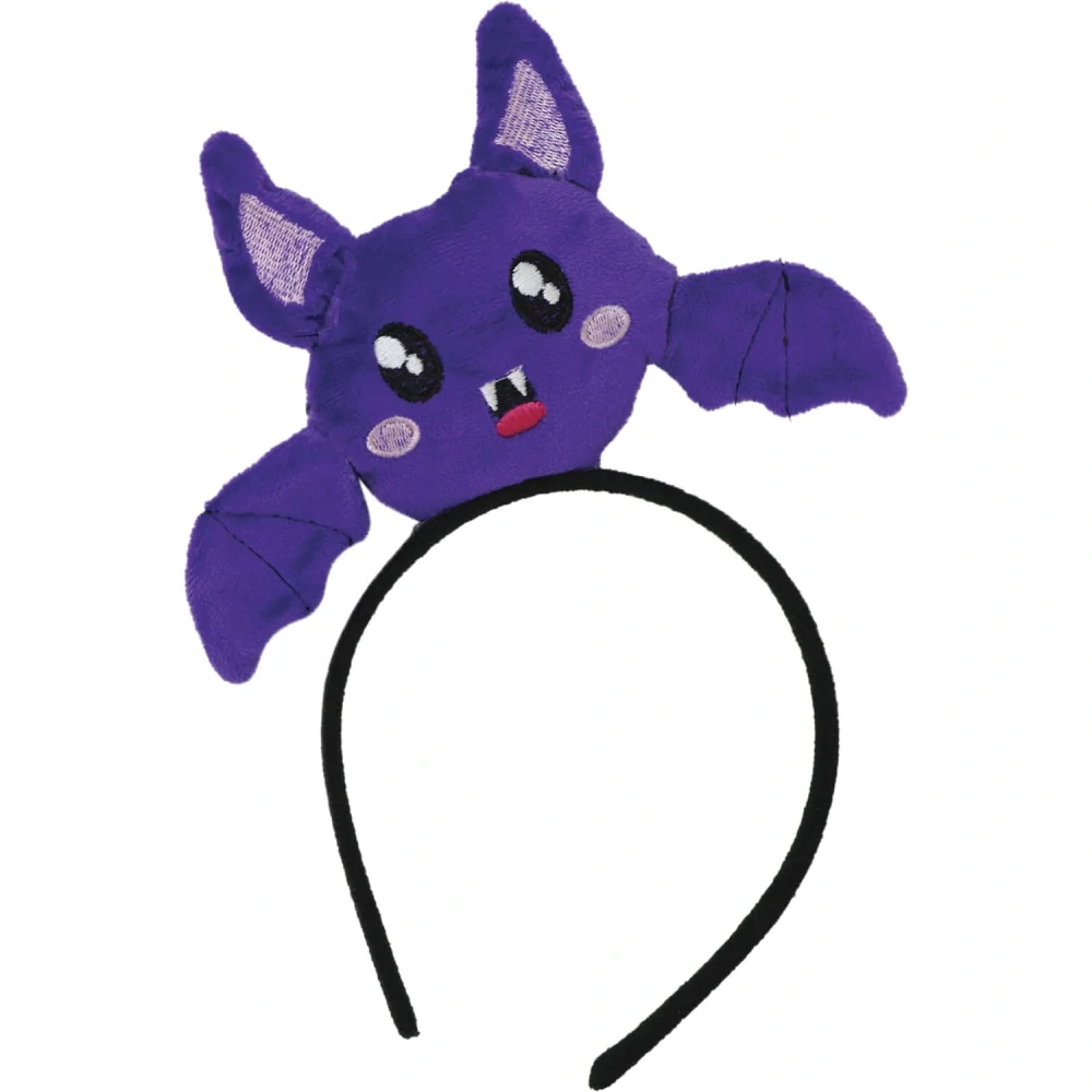 Halloweenská čelenka plyšový netopýr