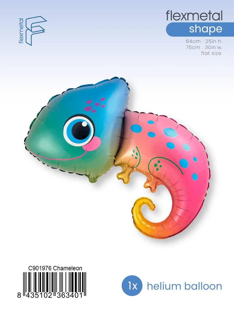 Fóliový balónek Barevný chameleon 75 × 64 cm