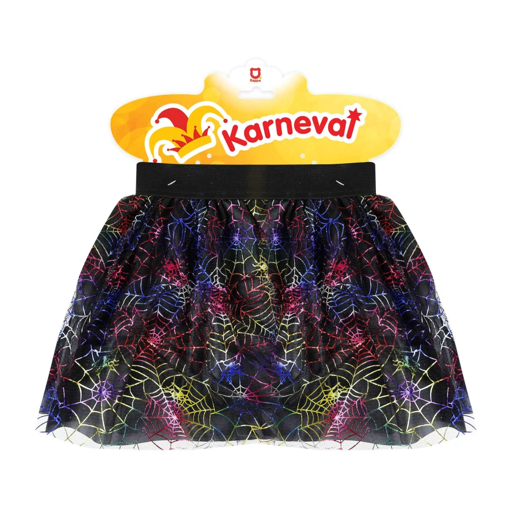 Čarodějnická sukně s barevnými pavučinami