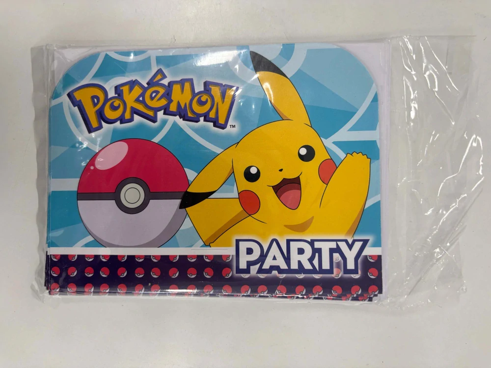2. jakost Party pozvánky Pokemon 8 ks