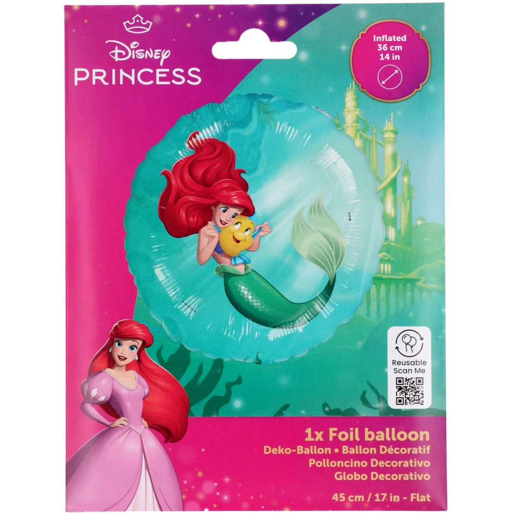 Fóliový balonek princezna Ariel kruh 45 cm