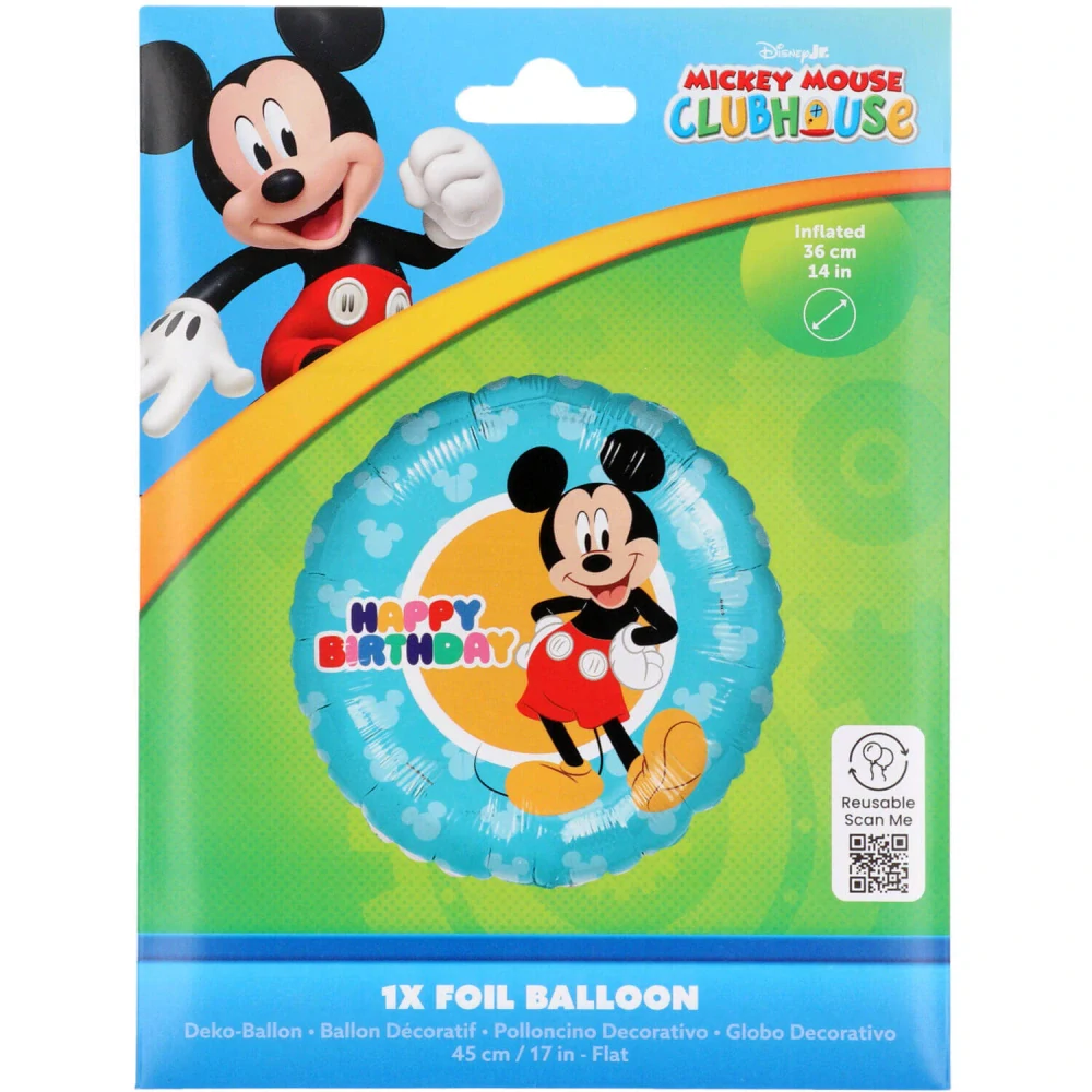 Fóliový balonek Mickey Mouse Happy Birthday kruh 45 cm
