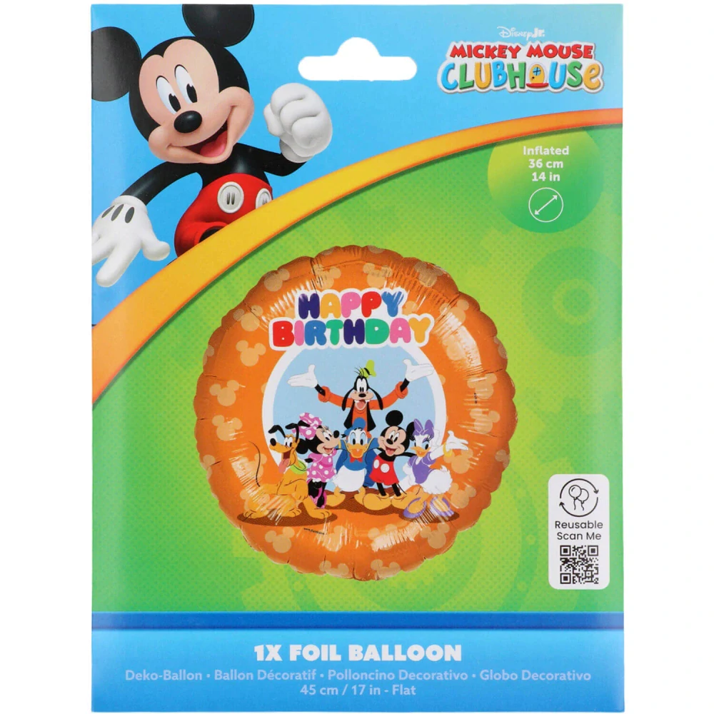 Fóliový balonek Mickey Mouse a přátelé Happy Birthday kruh 45 cm