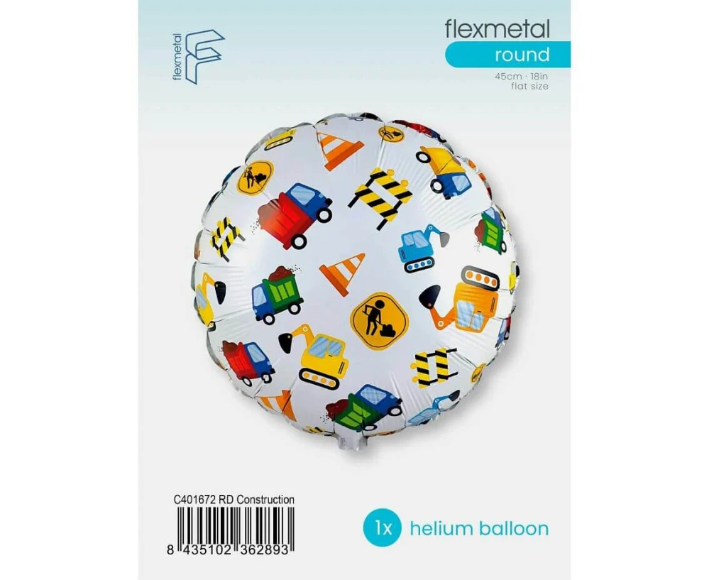 Fóliový balonek Staveniště kruh 46 cm
