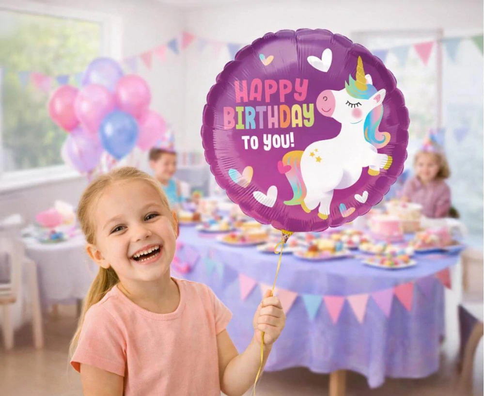 Fóliový balonek Jednorožec Happy Birthday 45 cm