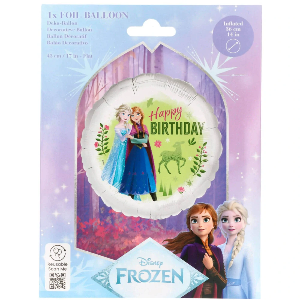 Fóliový balónek Frozen spring Happy Birthday kruh 45 cm
