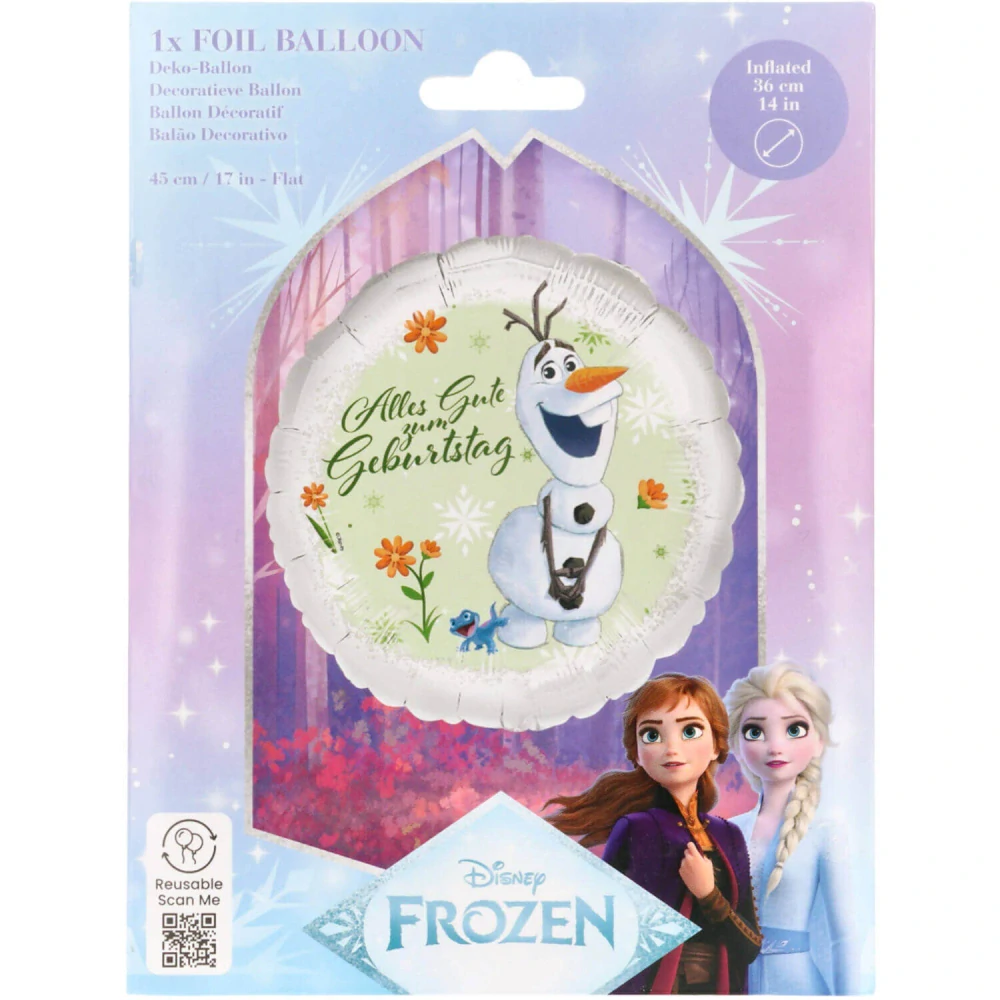 Fóliový balonek Frozen Olaf a Bruni Alles Gute zum Geburtstag 45 cm