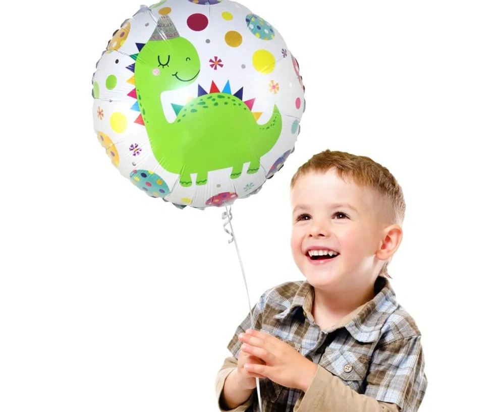 Fóliový balónek Dinosaurus s párty čepičkou 45 cm