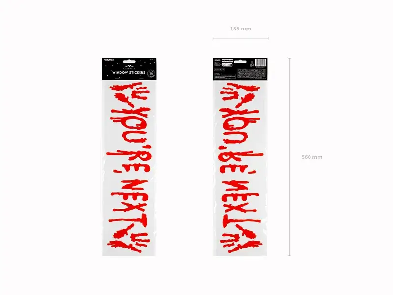 Gelové samolepky na okno You're Next 14 × 48,5 cm