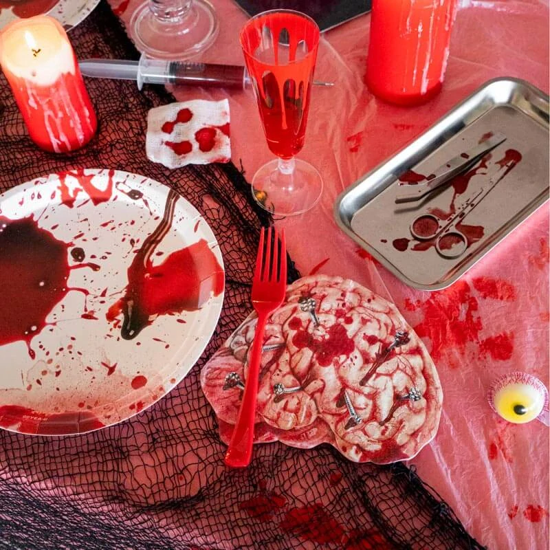 Papírové talíře Krvavé skvrny Halloween 23 cm - 6 ks
