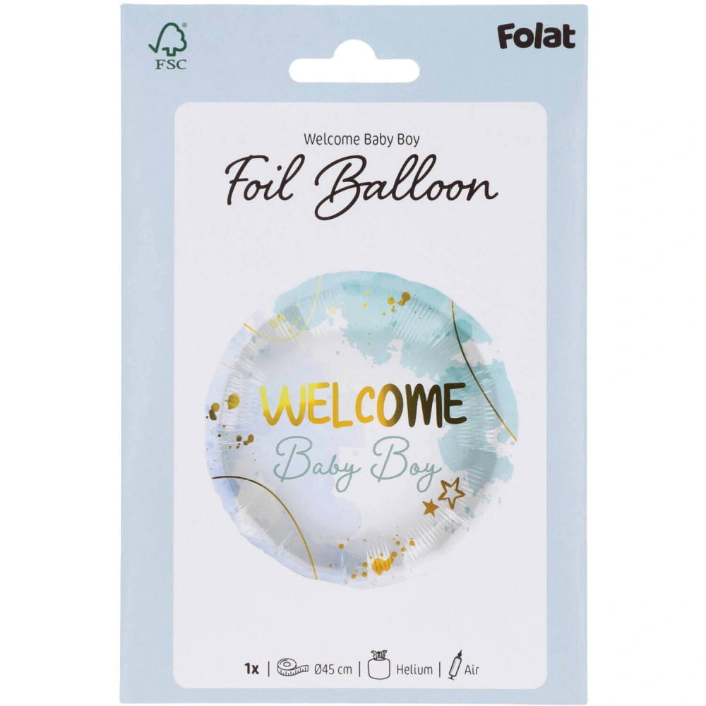 Fóliový balónek Welcome Baby Boy 45 cm