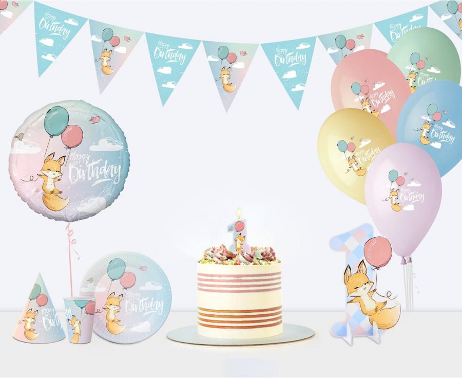 Papírové čepičky Pastel Animals 6 ks