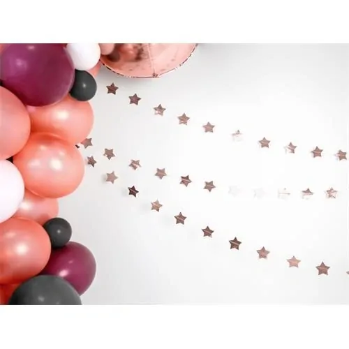 Závěsná girlanda hvězdičky rose gold 360 cm