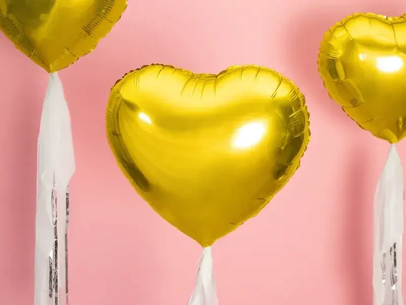 Foliový balonek srdce zlaté 45 cm