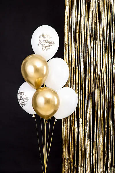 Latexové balonky zlato-bílé Happy birthday To You 30cm - 6ks