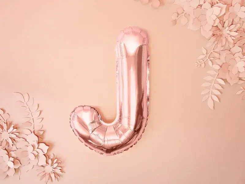 Foliové písmeno J rose gold 35 cm