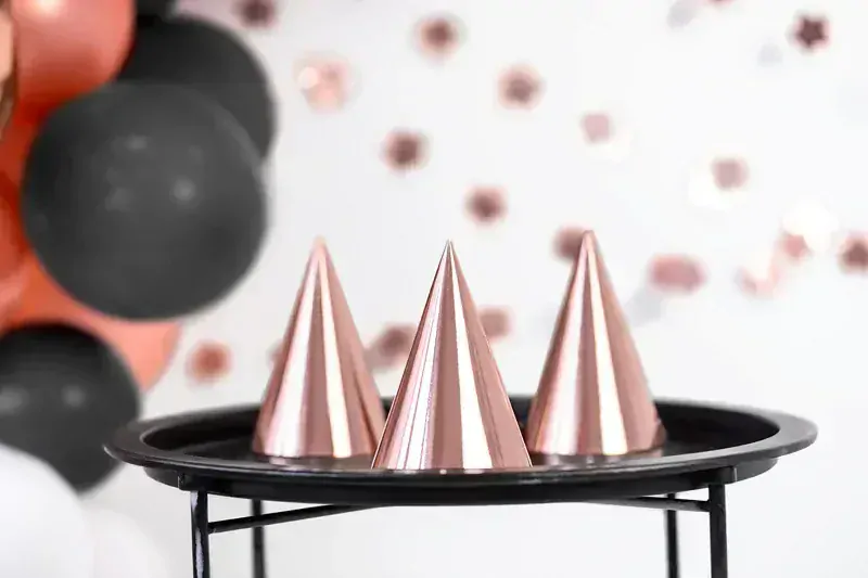 Papírové čepičky rose gold 6 ks