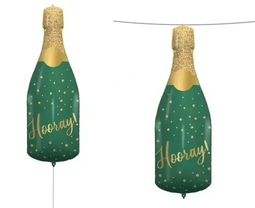 Foliovy balonek láhev šampaňského Hooray 95 cm