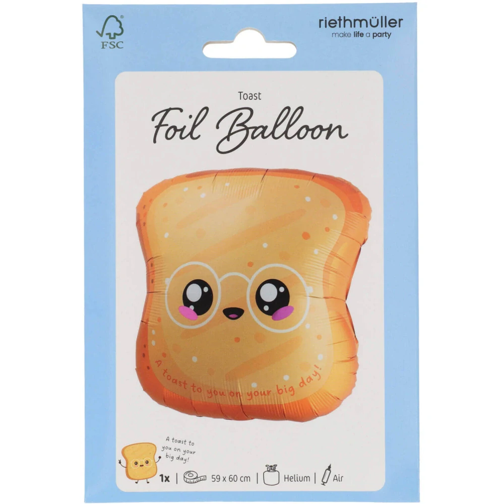 Fóliový balonek roztomilý toast 60 × 60 cm