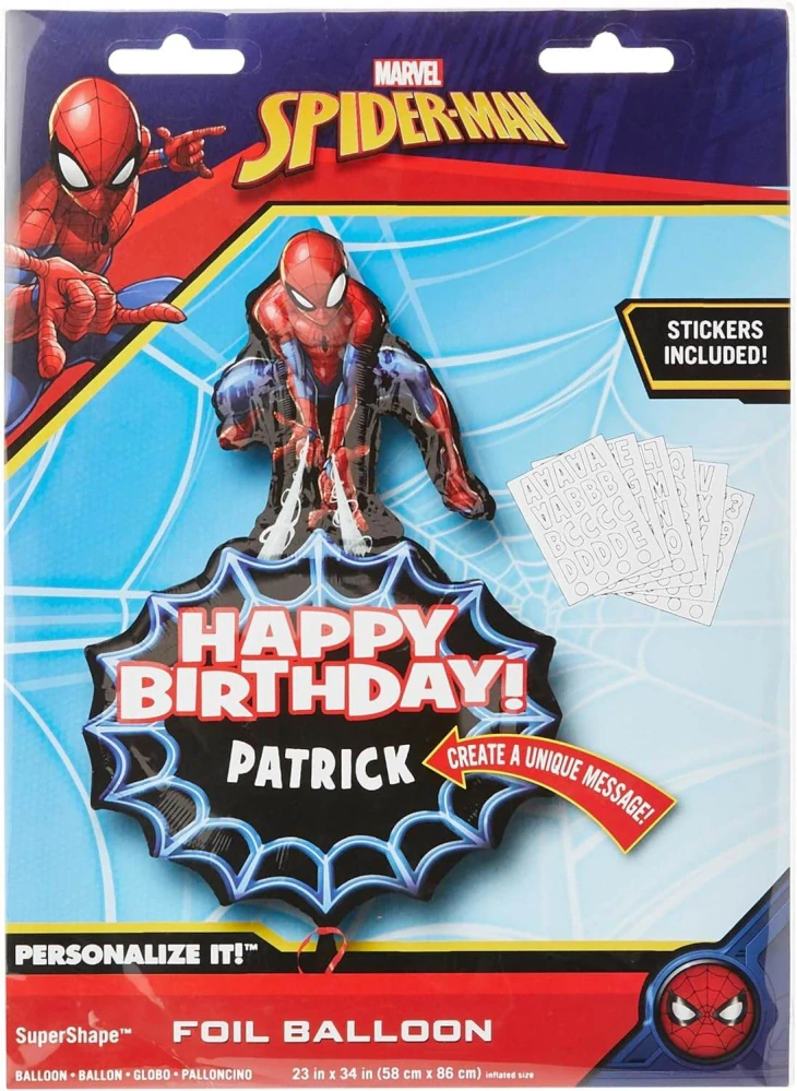 Foliový balonek Spiderman s písmenky 86cm