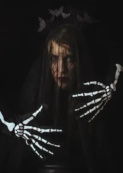 Rukavice kostlivec – svítící ve tmě