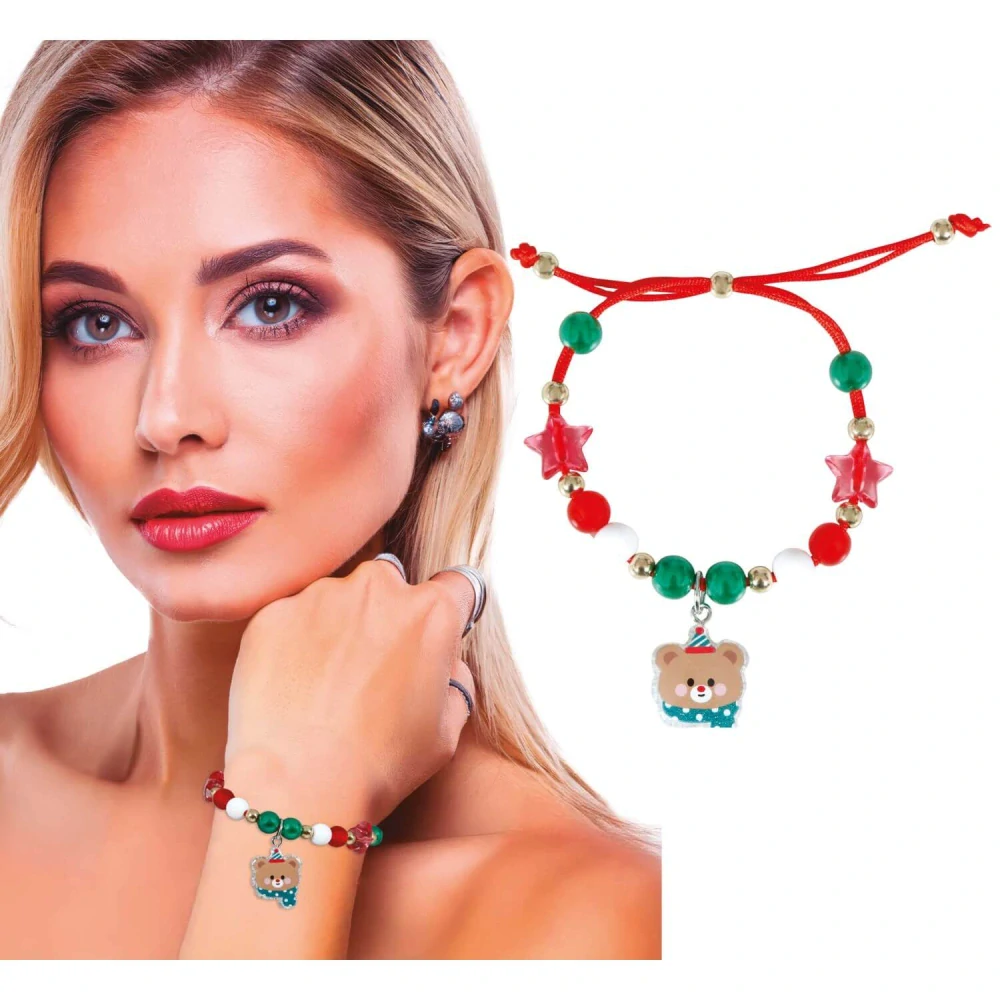 Korálkový náramek s medvídkem