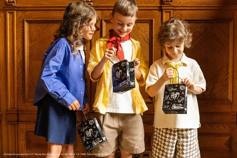 Papírové dárkové tašky Harry Potter černé 6 ks