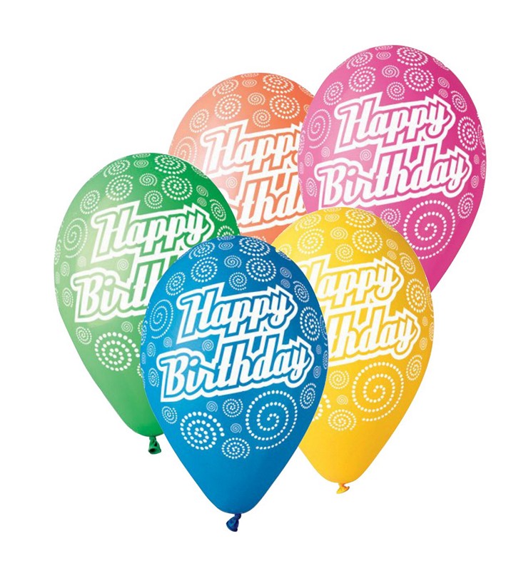 Latexový balonek s potiskem Happy Birthday 1