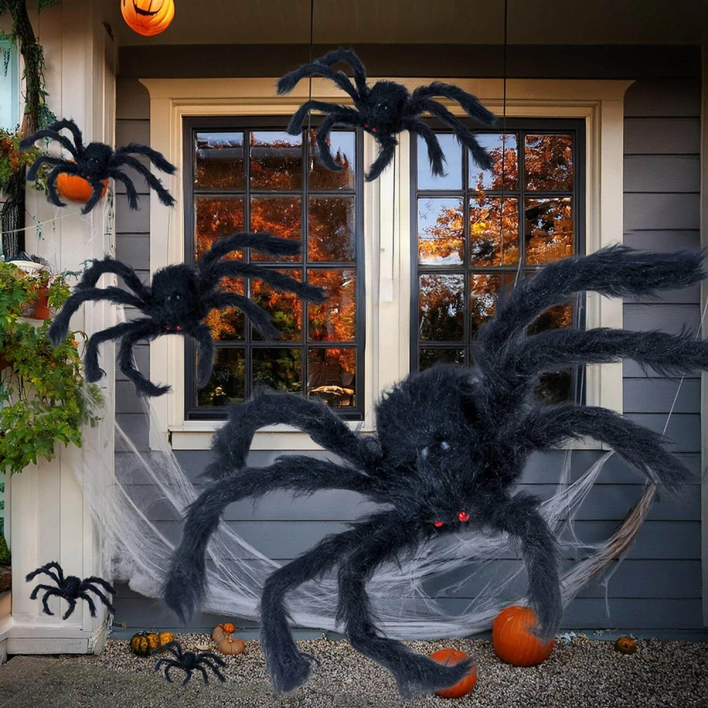 Dekorace na Halloween Obří chlupatý pavouk 150 cm