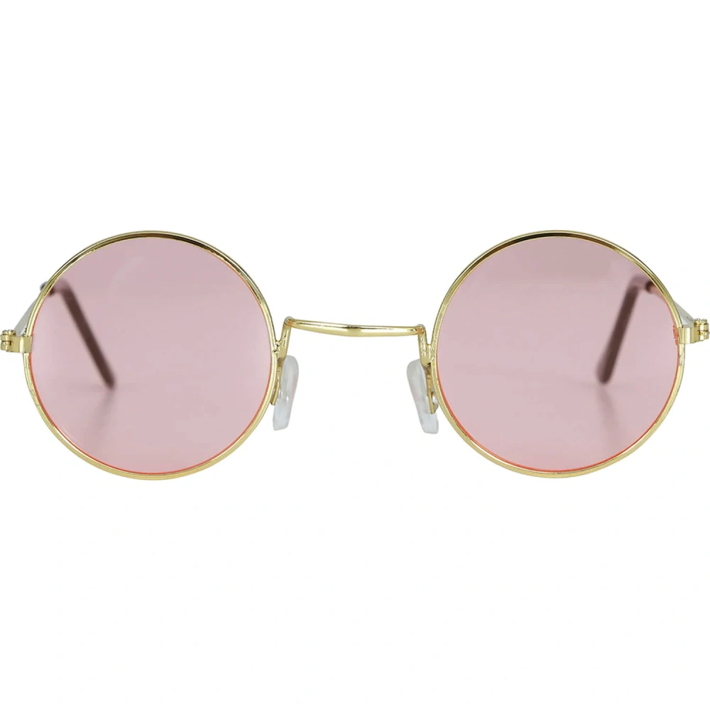 Brýle lenonky růžové se zlatými obroučkami