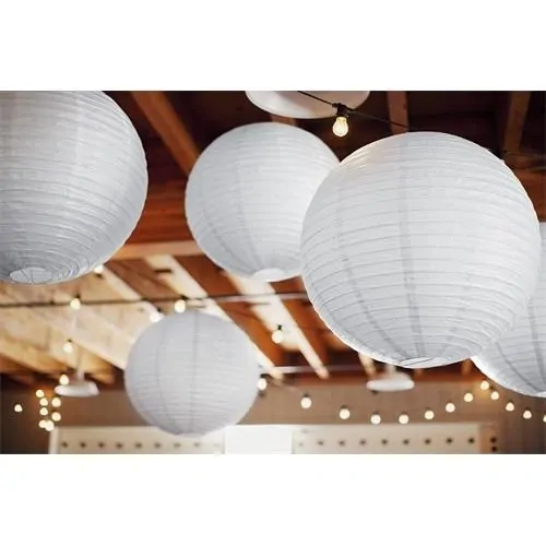 Lampion kulatý 35 cm bílý
