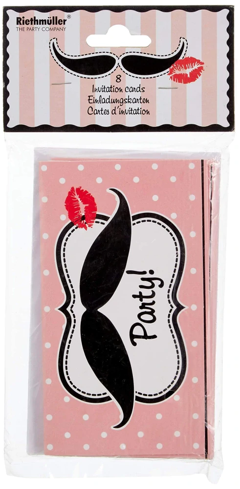 Pozvánky a obálky Knírky 8ks