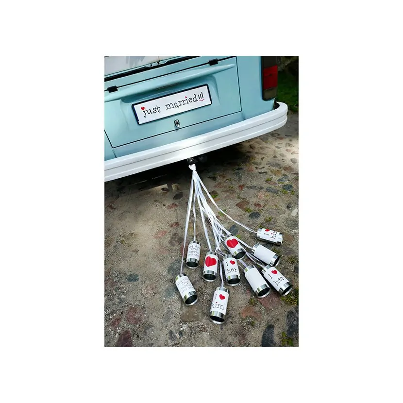 Svatební plechovky za auto 5 ks