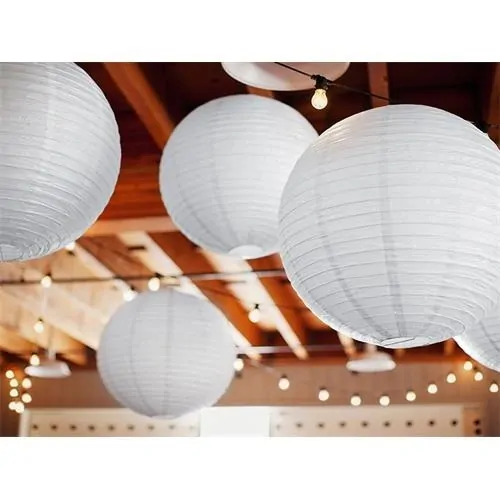 Lampion kulatý 25 cm bílý