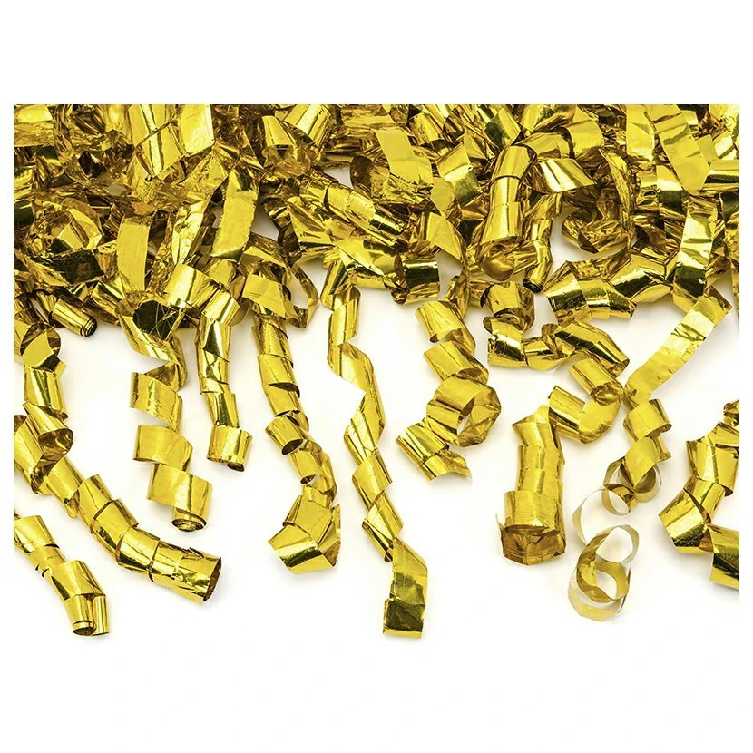 Vystřelovací konfety - zlaté serpentiny 60 cm